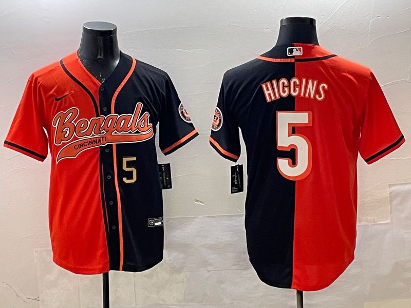 Men Cincinnati Bengals #5 Hiccins Orange Black Joint Name 2025 Nike Limited NFL Jersey style 4->cincinnati bengals->NFL Jersey